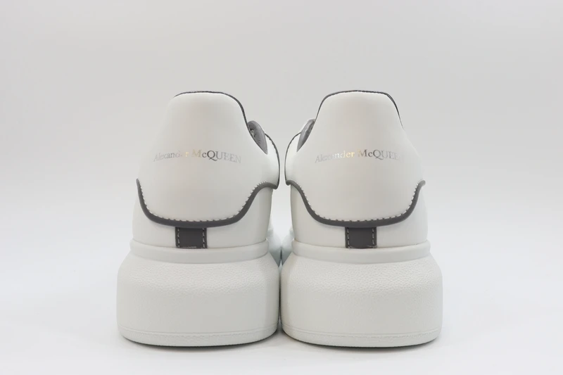 alexander mcqueen  leather platform trainers sneakers gray-white replica