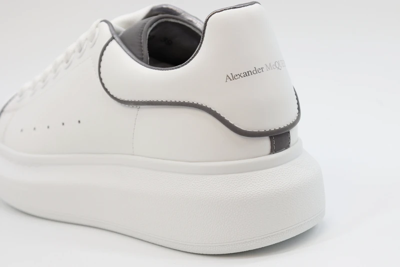 alexander mcqueen  leather platform trainers sneakers gray-white replica