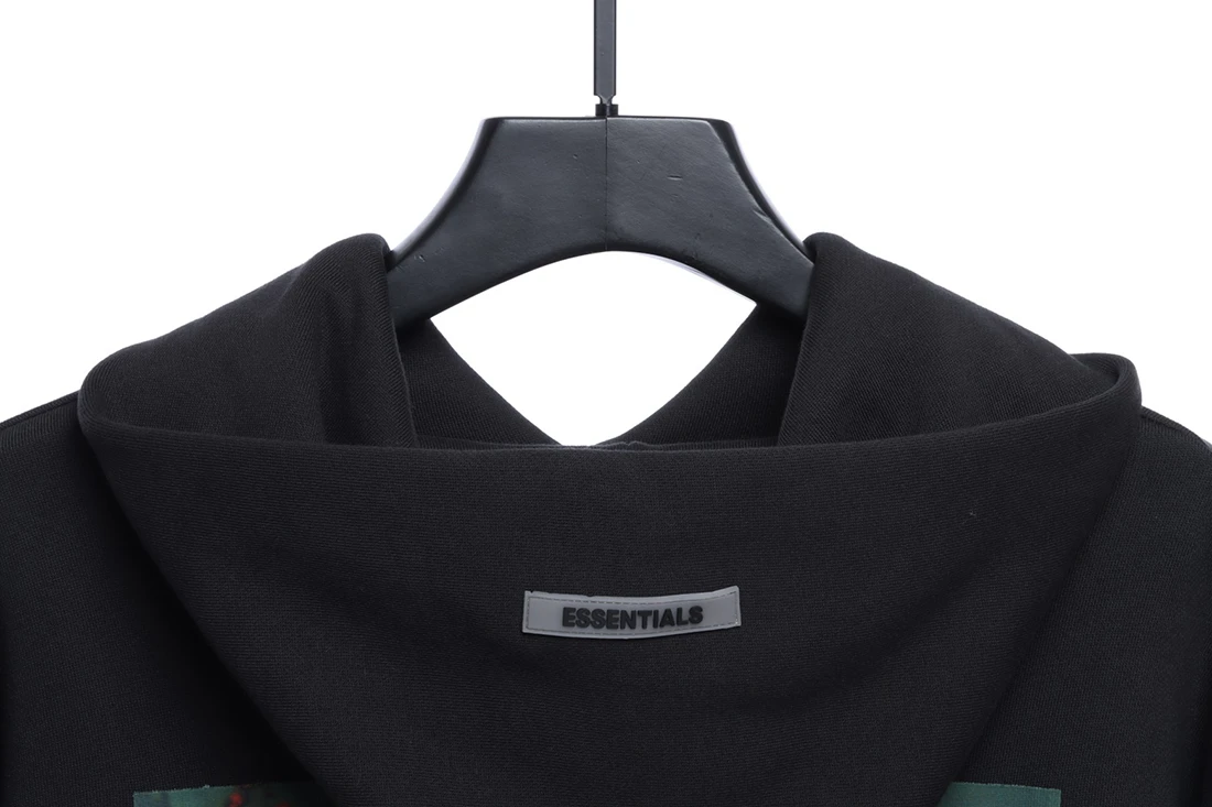 fear of god essentials photo pullover hoodie (fw19) black