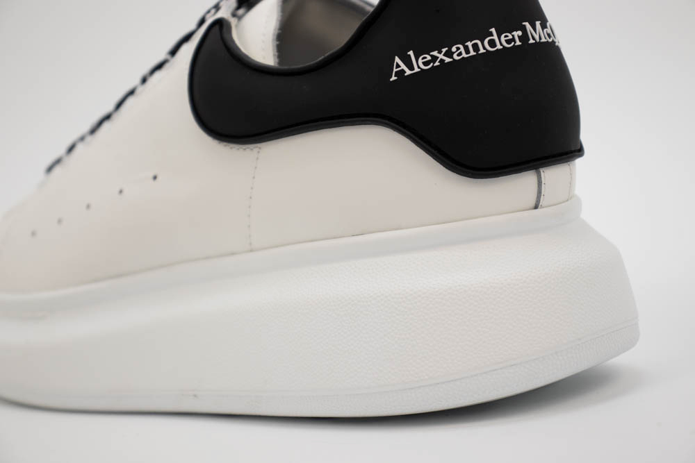 alexander mcqueen show leather platform trainers -white/blk