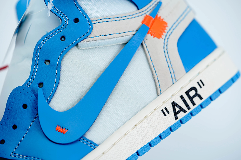 air jordan 1 off-white blue “unc” university blue replica