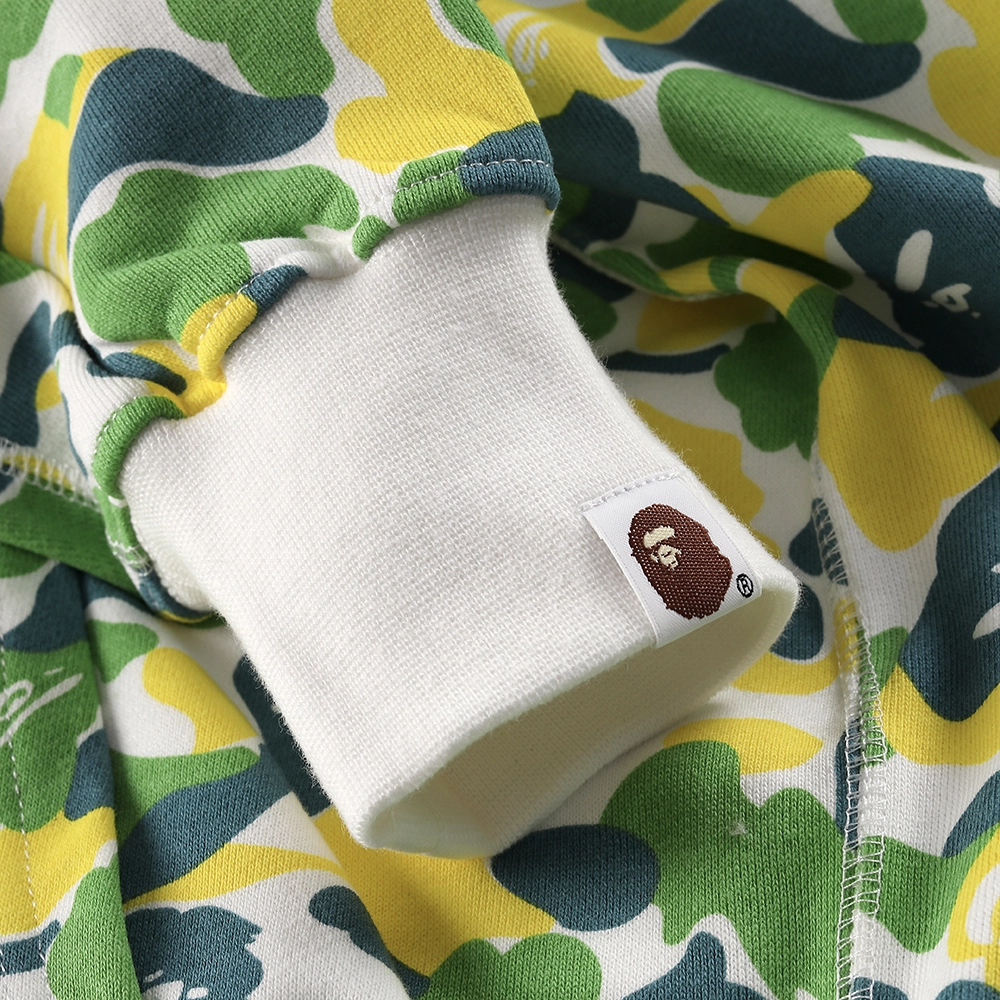 bape shark full zip hoodie (green / yellow）