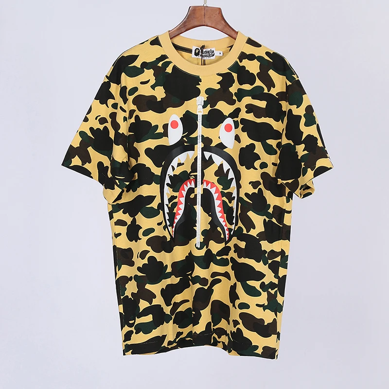 bape camouflage shark print t-shirt