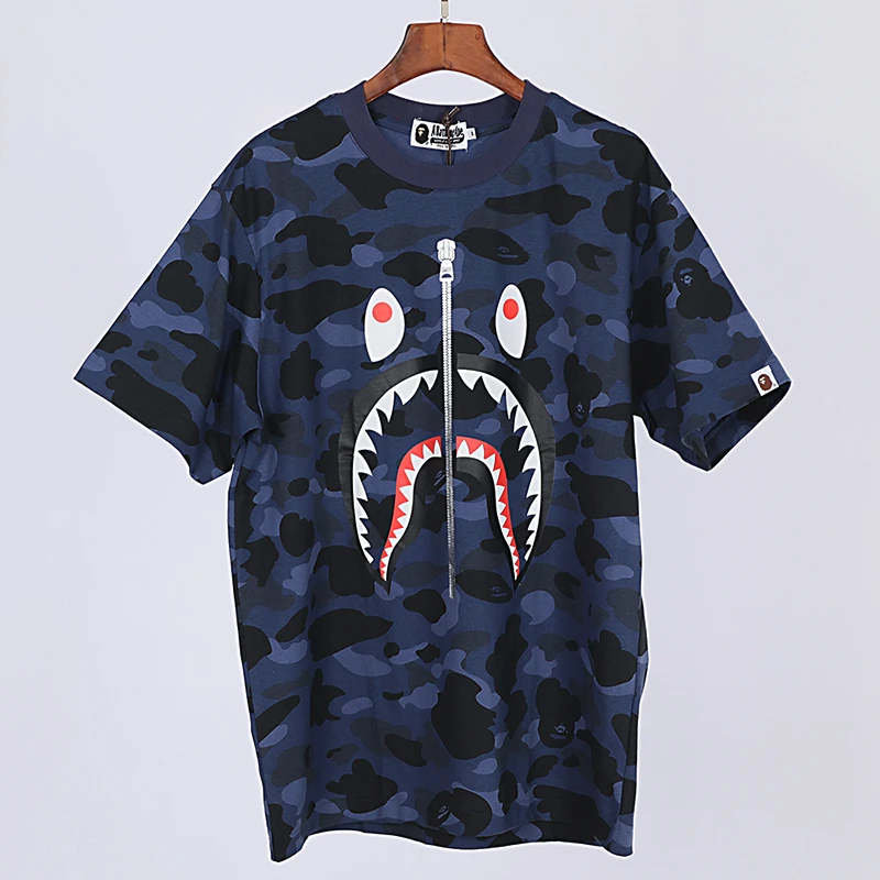 bape camouflage shark print t-shirt