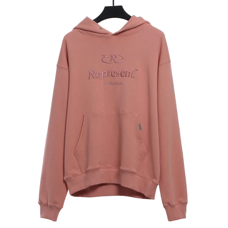 represent embroidered lettering hoodie