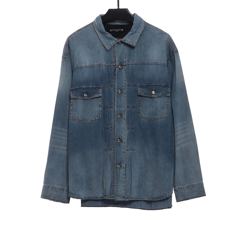 mastermind japan ruined washed denim jacket reps