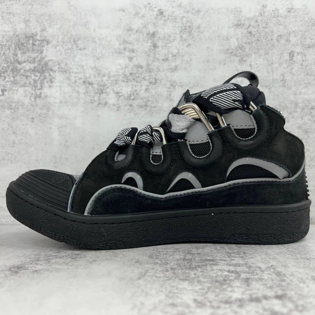 lanvin curb chunky leather sneakers “black”