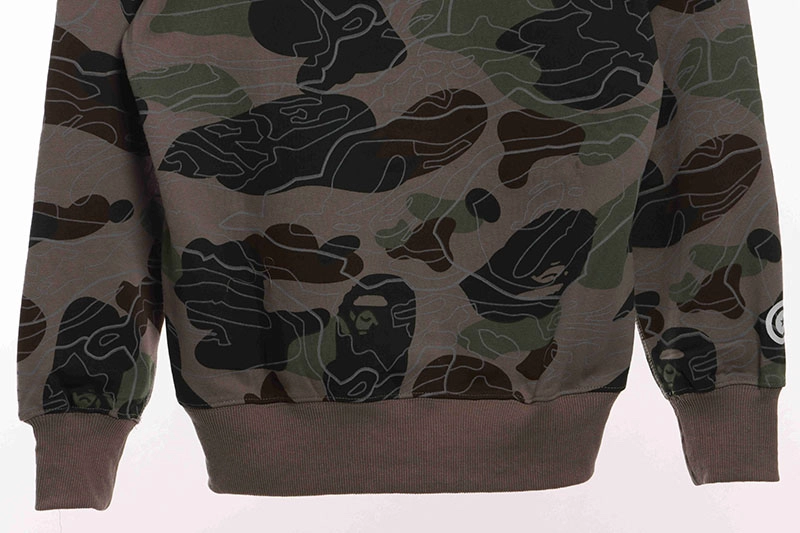 bape laminated camo shark zipper hoodie reps