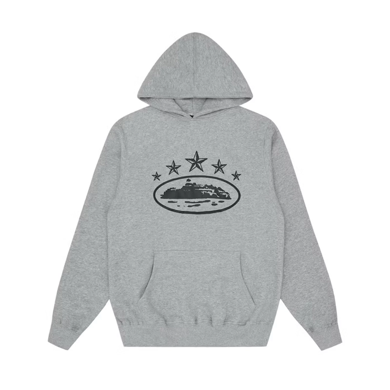 corteiz 5 starz alcatraz hoodie gray reps