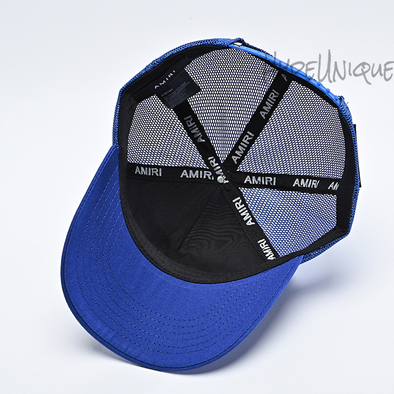 amiri embroidered paint drip core logo cap blue