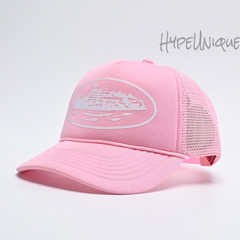 corteiz alcatraz trucker hat pink