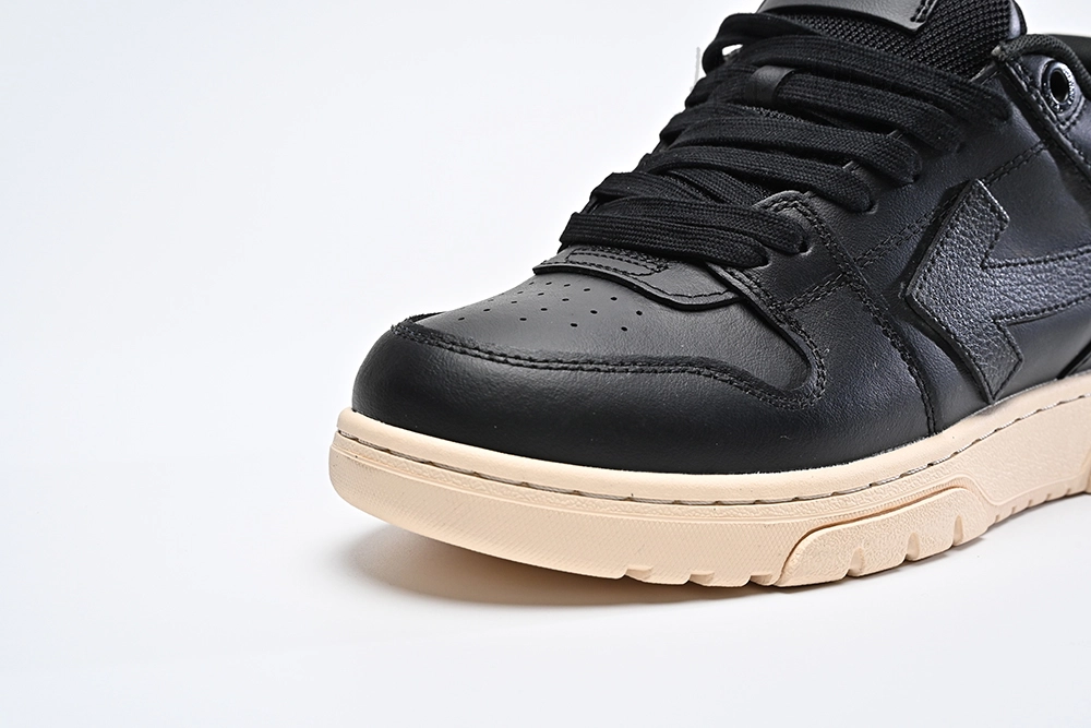 out of office leather sneakers off white black