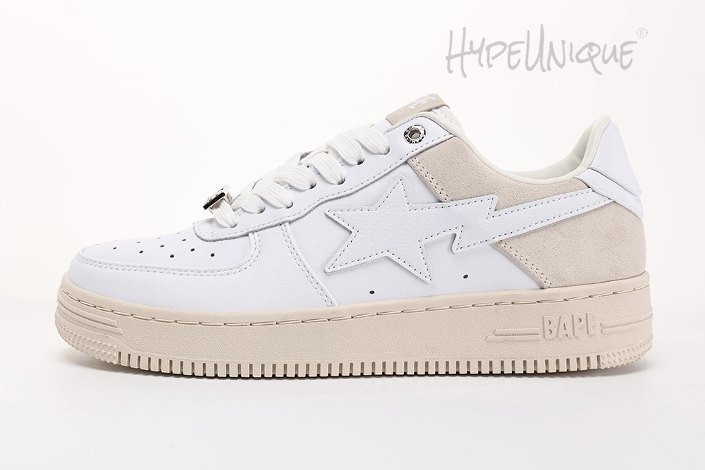 bapesta low ‘suede heel – white’ reps