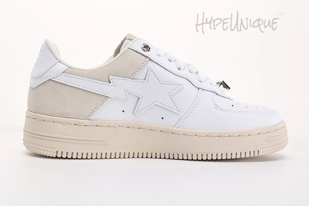 bapesta low ‘suede heel – white’ reps