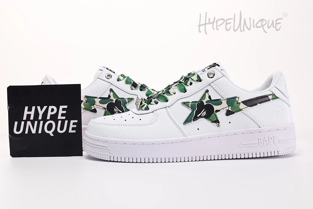 bape sta low white abc camo green reps