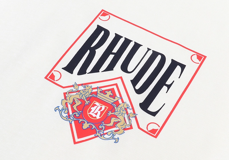 rhude card  print t-shirt reps