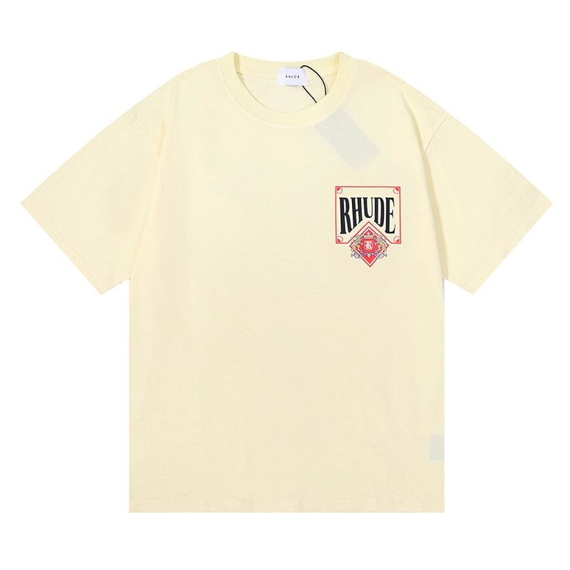 rhude card  print t-shirt reps