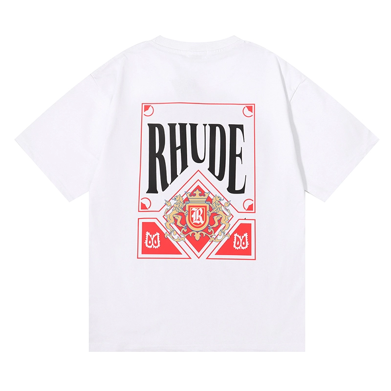 rhude card  print t-shirt reps