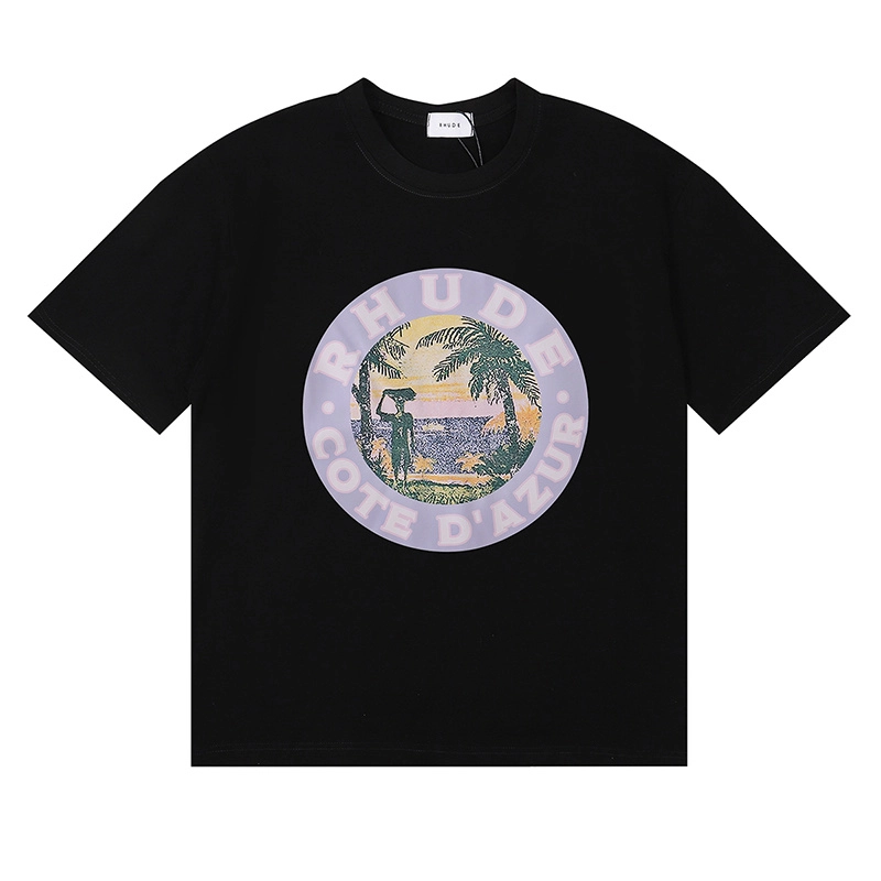 rhude lago print t-shirt reps