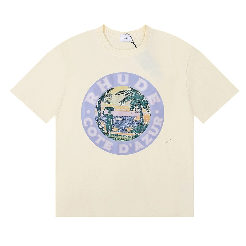 rhude lago print t-shirt reps