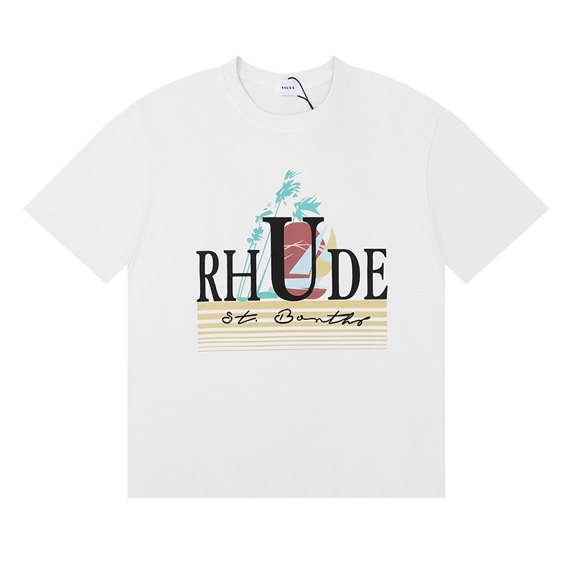 rhude sailboat logo print t-shirt reps