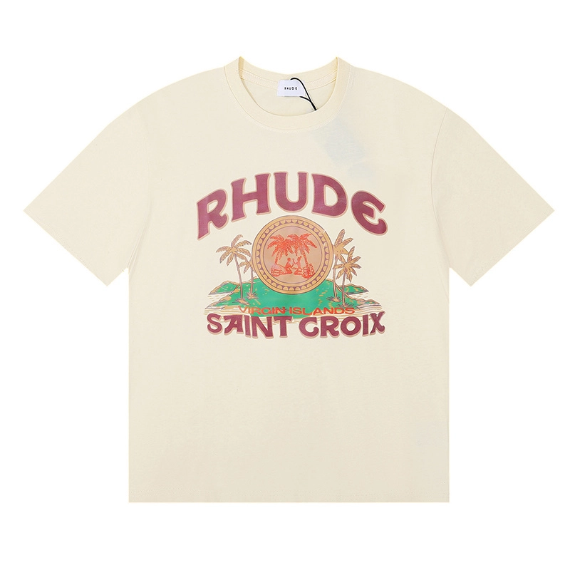 rhude saint croix coconut tree print t-shirt reps