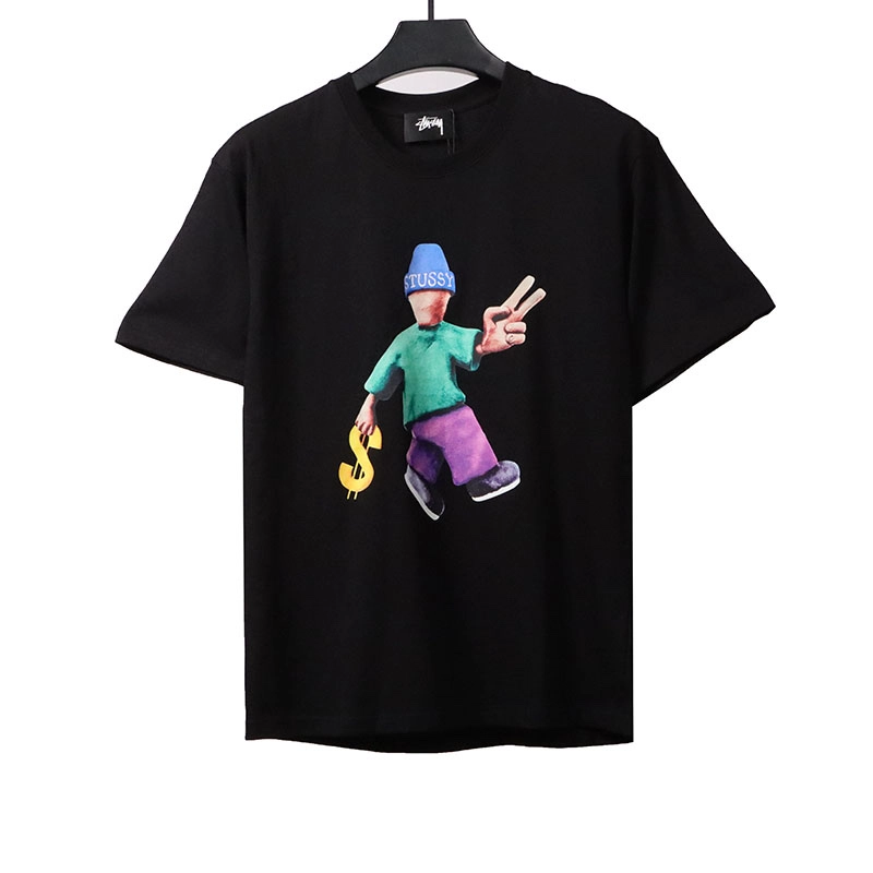 stussy doll slogan print t-shirt