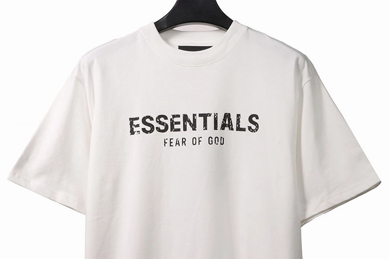 fear of god essentials damaged letter t-shirt