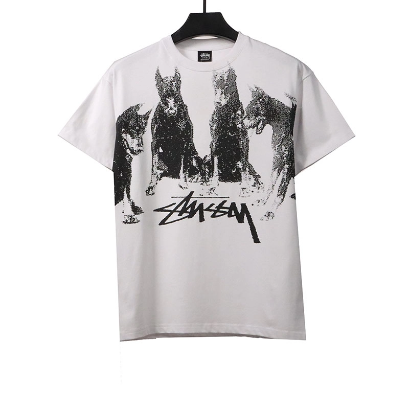 stussy dobermans print t-shirt