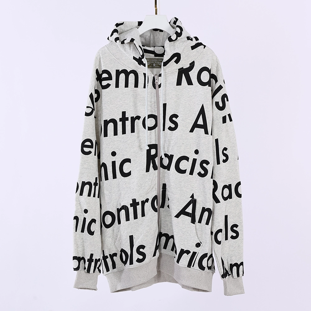 denim tears x arthur jafa systemic racism controls america zip up hoodie